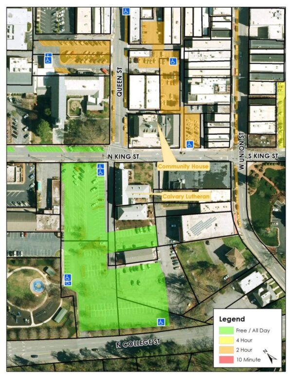 morganton community house parking map